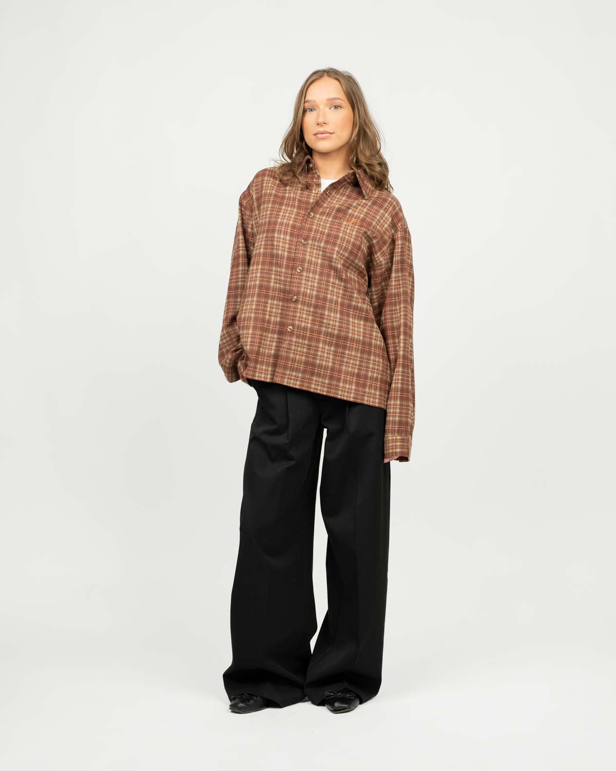 Checkered flannel shirt Bordeaux